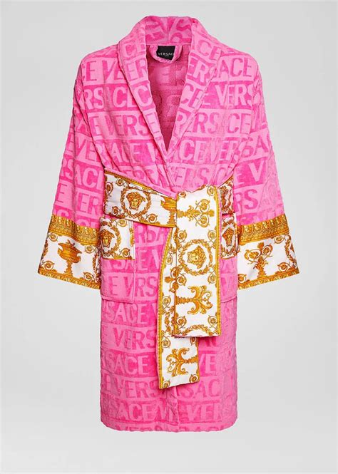 replica versace pajamas|versace robe women's pink.